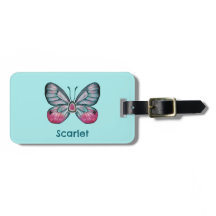 Personlig: Teal Glasswing Butterfly Art