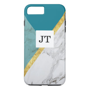 Personlig Teal Guld Marble iPhone Tuff Fodral