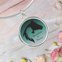 Personlig Teal Horse and Owner Namn