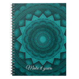 Personlig Teal Mandala iPhone Cover - Boho Chic Anteckningsbok