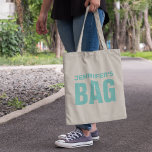 Personlig Teal Namn Tygkasse<br><div class="desc">Anpassningsbar till väskan med ett namn som gör att du kan anpassa dig i teal och ord i ett fet teckensnitt.</div>