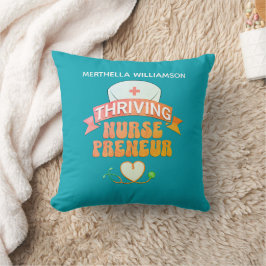 Personlig Teal NURSEPRENEUR Nurse Entrepreneur Kudde