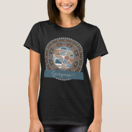 Personlig Teal och Guld Abstrakt Accent Mandala T Shirt