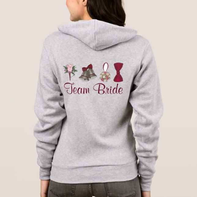 Personlig TEAM BRIDE Bröllopsfest Hoodie Tröja (Baksida)