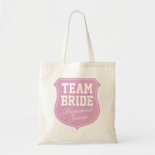 Personlig 'Team Bride' shoppingväska med namn Tygkasse