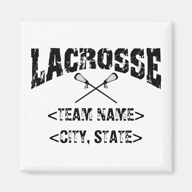 Personlig Team City State Lacrosse T-Shirts Magnet (Framsidan)