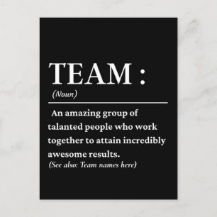 Personlig Team Definition Best Team någonsin Vykort