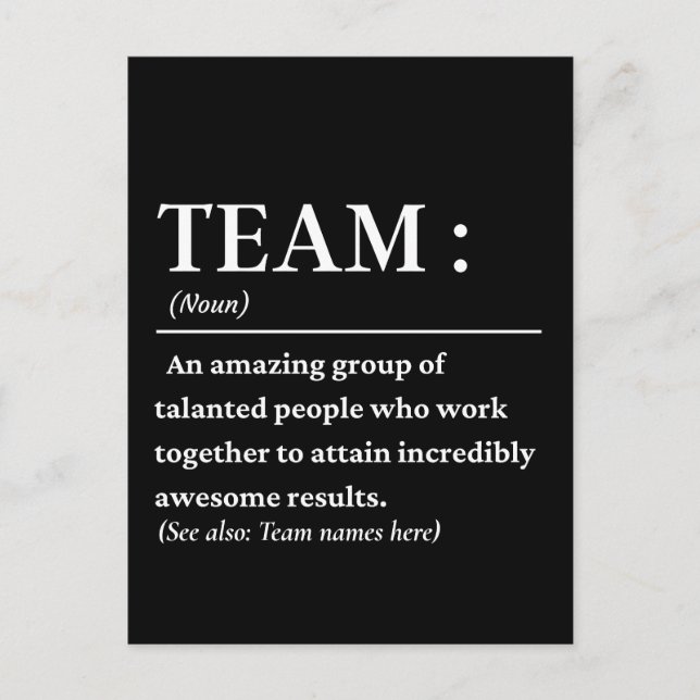 Personlig Team Definition Best Team någonsin Vykort (Framsida)