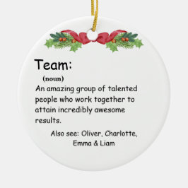 Personlig Team Definition-medarbetaruppskattning Julgransprydnad Keramik
