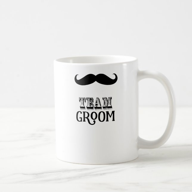 Personlig Team Groom här mr Mustache Kaffemugg (Höger)