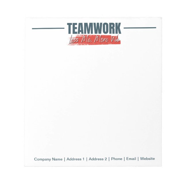 Personlig Team Inspirational Office Corporate Anteckningsblock (Framsida)