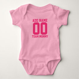 Personlig Team Mamma med Number Baby Bodykostym T Shirt