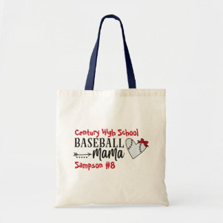 Personlig Team Namn Baseball Mamma Tote Bag Tygkasse