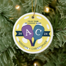 Personlig Team Pickleball-julprydnad