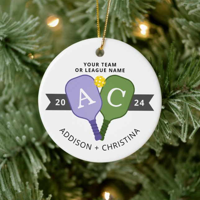 Personlig Team Player Pickleball Ornamet Julgransprydnad Keramik (Träd)