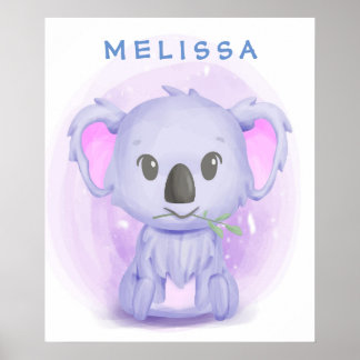 Personlig Tecknad Baby Koala 001 Poster