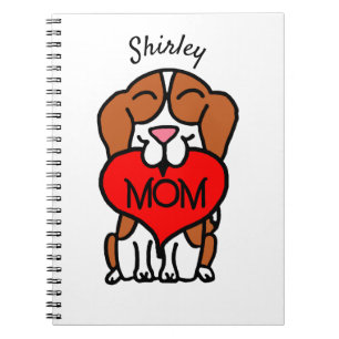 Personlig Tecknad Beagle Mamma Anteckningsbok