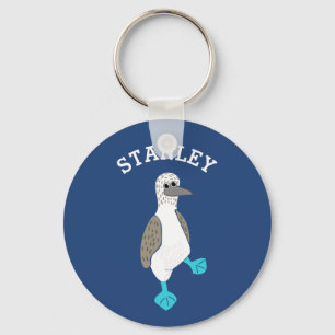 Personlig Tecknad Blåfotad Booby Bird Nyckelring