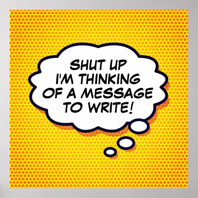 Personlig Tecknad Bok Pop Art Tänka Bubble Poster (Framsidan)