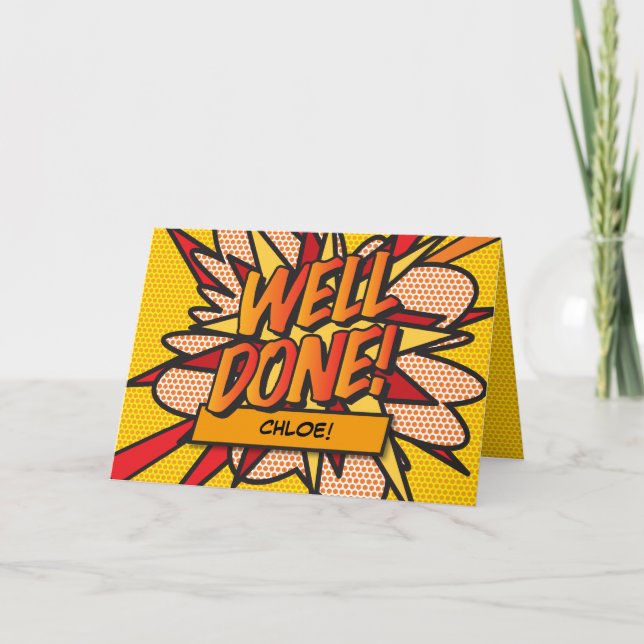 Personlig Tecknad Bok POP Art WELL GJORD Kort (Framsida)