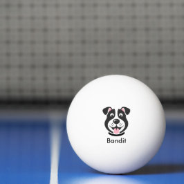 Personlig tecknad hund ansikte pingisboll