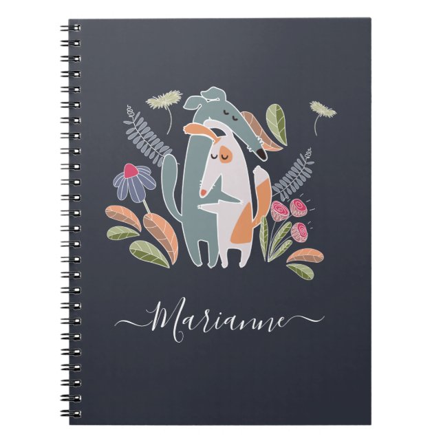 Personlig Tecknad hund Kids School Anteckningsbok (Framsidan)