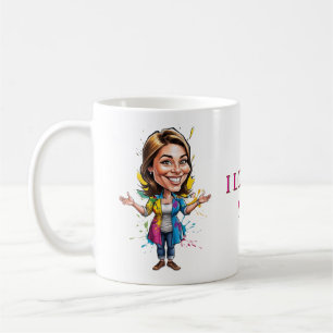 Personlig Tecknad Mamma & Dotter Art Gift Kaffemugg