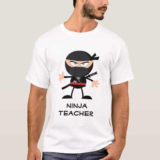 Personlig Tecknad Ninja Teacher Tröja (Framsida)