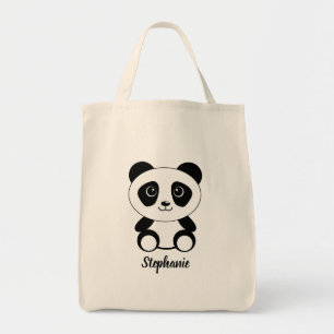 Personlig Tecknad Panda Bear Tygkasse