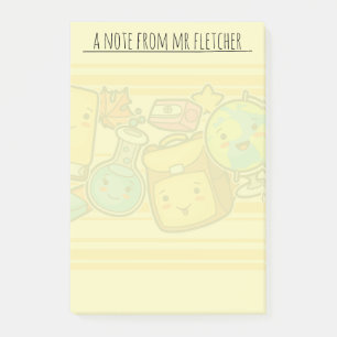 Personlig Tecknad School Supply Mönster Post-it Block