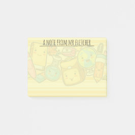 Personlig Tecknad School Supply Mönster Post-it Block