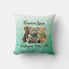 Personlig Teddybjörn Baby Pojke Nursery Kudde