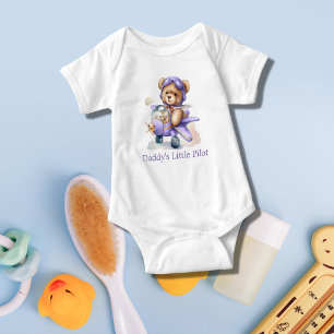 Personlig teddybjörn flygplan baby pojke present t shirt
