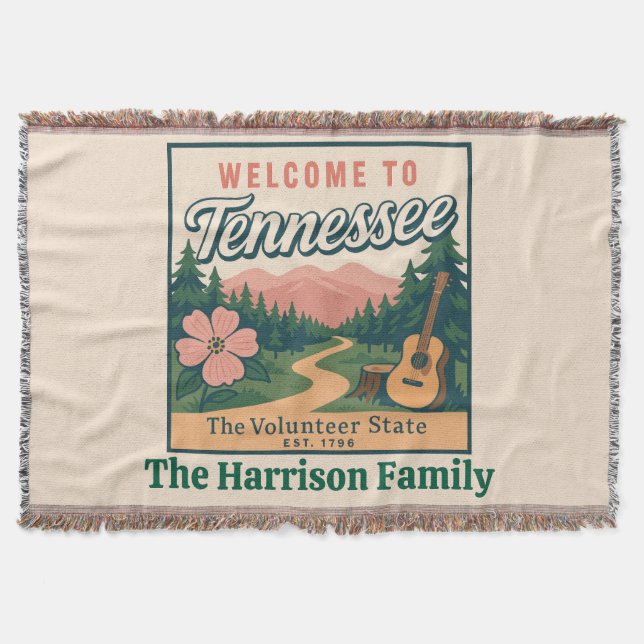 Personlig Tennessee-kastfilt Filt (Framsidan)