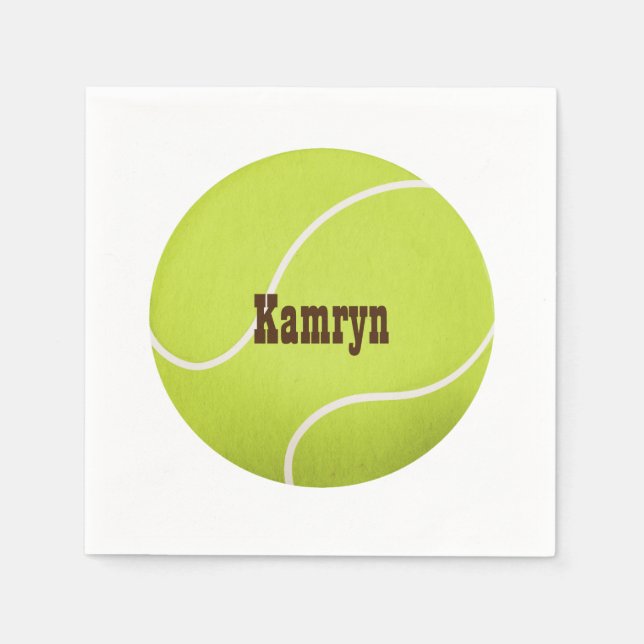Personlig Tennis Boll Birthday Team Pappersservett (Framsidan)