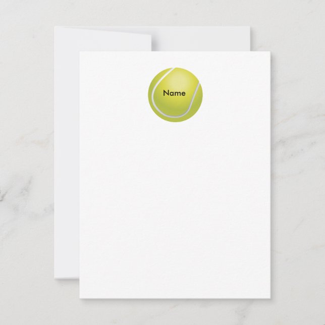 Personlig Tennis Boll Flat Note Card Anteckningskort (Framsida)