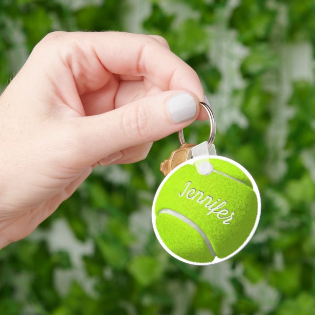 Personlig Tennis Boll Keychain Nyckelring (Hand)