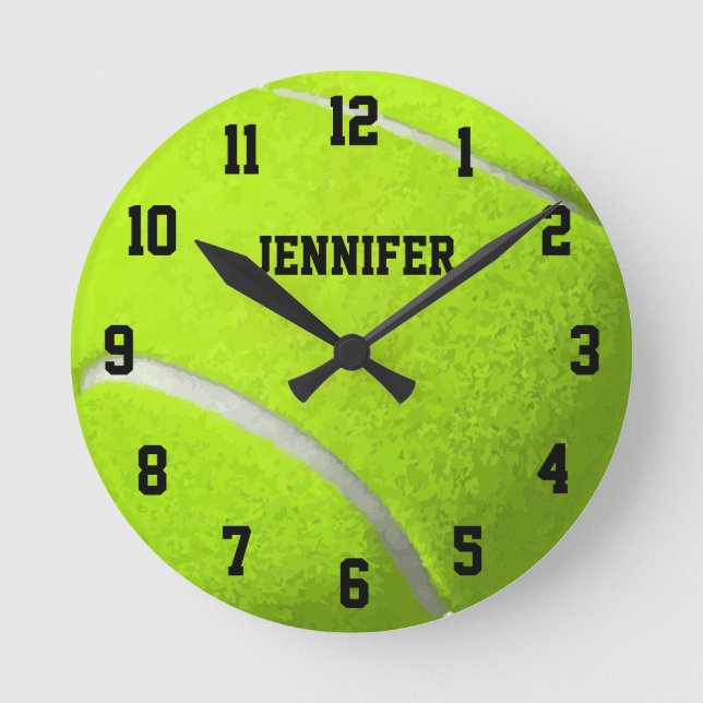 Personlig tennis boll-klocka rund klocka (Framsida)