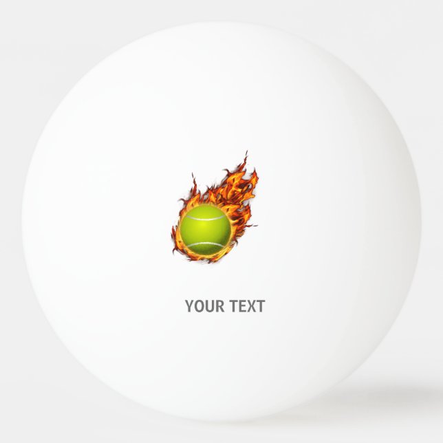 Personlig Tennis Boll om Fire Tennis Theme Gift (Framsidan)