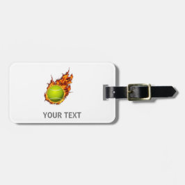 Personlig Tennis Boll om Fire Tennis Theme Gift Bagagebricka