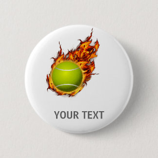 Personlig Tennis Boll om Fire Tennis Theme Gift Knapp