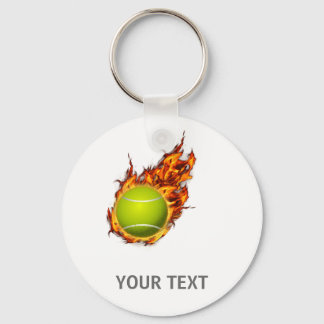 Personlig Tennis Boll om Fire Tennis Theme Gift Nyckelring