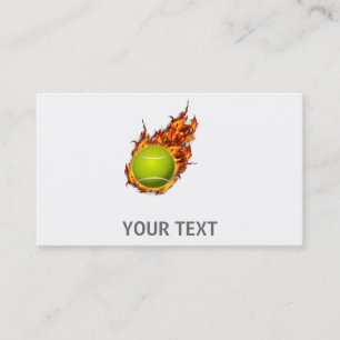 Personlig Tennis Boll om Fire Tennis Theme Gift Visitkort