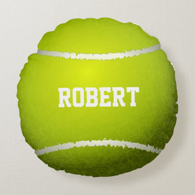 Personlig Tennis Boll Pillow Rund Kudde (Framsidan)
