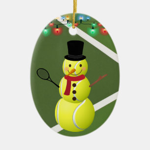 Personlig Tennis Boll Snögubbe jul Julgransprydnad Keramik