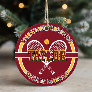 Personlig Tennis för Avskedsfest på Gymnasieskola Julgransprydnad Keramik