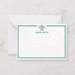 Personlig Tennis Grönt och Gult Notecards Anteckningskort