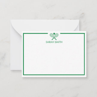 Personlig Tennis Grönt och Gult Notecards Anteckningskort