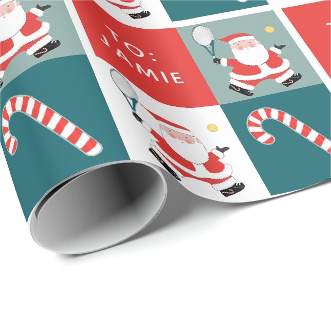 Personlig Tennis Helgdag Gift Wrapping Papper Presentpapper (Rullad Hörn)
