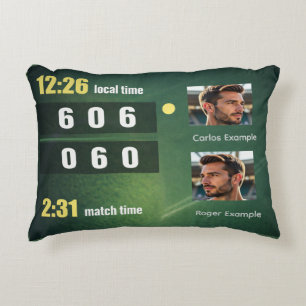 Personlig Tennis Match Resultatskärm Prydnadskudde